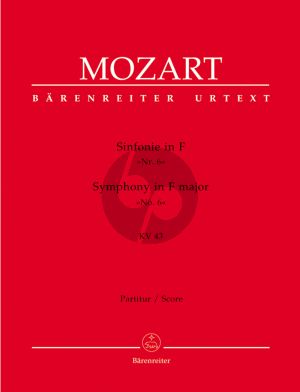 Mozart Symphonie F-dur KV 43 (No.6) Orchester Partitur