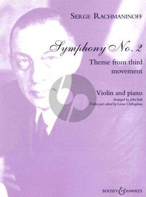 Rachmaninoff Theme from Symphony No. 2 3th. Movement Violin and Piano (arr. Levon Chilingirian) (edited by John York)