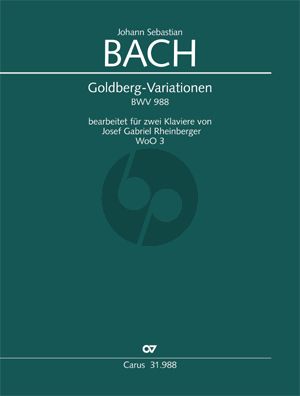 Bach Goldberg Variationen (Aria mit 30 Veränderungen) BWV 988 2 Klaviere