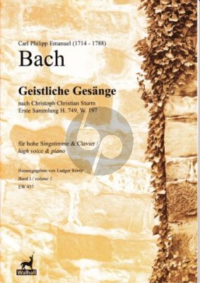 Bach Geistliche Gesange nach Chr.Chr.Sturm Erste Sammlung H.749 - W.197 Vol.1 Hoch (Ludger Remy)