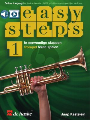 Kastelein Easy Steps Vol.1 Trompet Boek met Audio en Video Online (In eenvoudige stappen Trompet leren spelen)