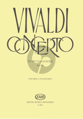 Concerto C-major RV 451 Oboe, Strings and Bc Reduction Oboe and iano