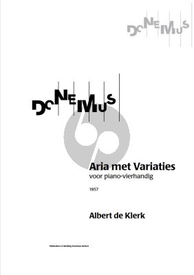 Klerk Aria with Variations (1944) for Piano 4 Hands