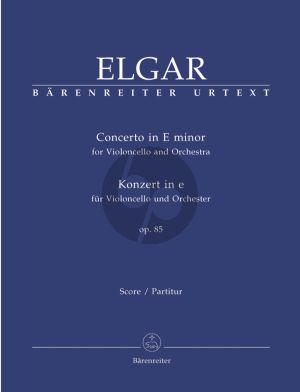 Elgar Concerto Op.85 e-minor (Violoncello-Orch.) (Full Score) (Edited by Jonathan Del Mar) (Barenreiter-Urtext)