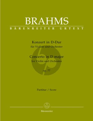 Brahms Concerto D-Major Op.77 Violin-Orchestra Fullscore (Edited by Clive Brown) (Barenreiter-Urtext)