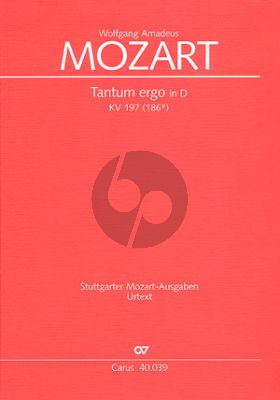 Mozart Tantum ergo in D KV 197 SATB-Orchester Partitur (ed. Eberhard Kraus) (Carus)