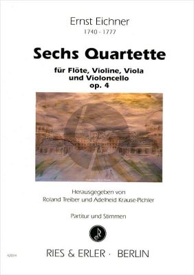 Eichner 6 Quartets Op.4 (Flute-Violin-Viola-Violonc.) (Score/Parts) (Treiber-Kraus-Pichler)