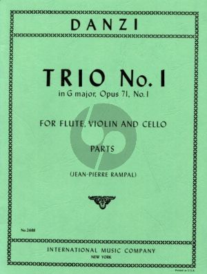 Danzi Trio G-major Op.71 No.1 for Flute, Violin and Violoncello Parts (Edited by Jean-Pierre Rampal)