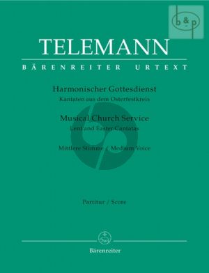 Telemann Harmonischer Gottesdienst (Lent and Easter Cantatas) (Medium Voice-Melodic Instr.-Bc) (Score/Parts)