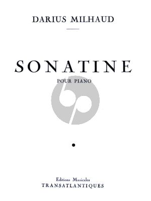 Milhaud Sonatine Opus 354 Piano