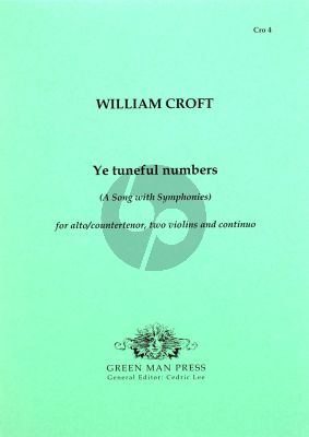 Croft Ye Tuneful Numbers (Alto[Countertenor]-2 Vi.-Bc)