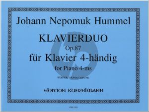 Hummel Duo Op.87 nach dem Quintett fur Klavier zu 4 Hande (Herausgeber Werner Thomas-Mifune)