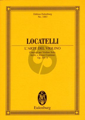 Locatelli L'Arte del Violino Op.3 Vol.1 No.1 - 4 for Violin-Strings and Bc Studyscore (Edited by Alfred Dunning)
