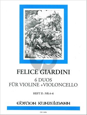 Giardini 6 Duos Op.14 Vol.2 No.4-6 for Violin and Violoncello (Edited by Lajos Vigh)