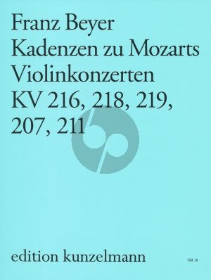 Beyer Cadenzas to Mozart's Violin Concertos KV 216 - 218 - 219 - 207 - 211