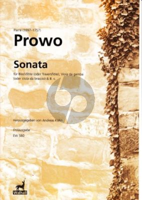 Prowo Sonata (Treble Rec.[Flute]-Viola da Gamba-Bc) (Score/Parts) (Kohn)