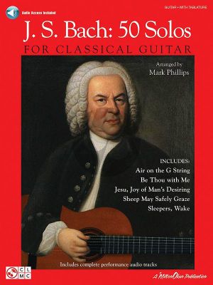 Bach 50 Solos For Classical Guitar Incl. TAB - Book with Audio Online