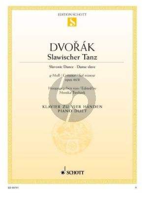 Dvorak Slavonic Dance g-minor Op.46 No.8 for Piano 4 Hands (Twelsiek)