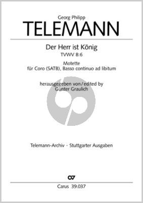 Telemann Der Herr ist Konig TWV 8:6 SATB-Bc ad lib. (Motet) (Günter Graulich)