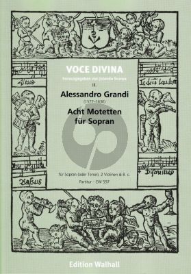 Grandi 8 Motetten Soprano [Tenor]- 2 Vi.-Bc (Score) (Jolando Scarpa)