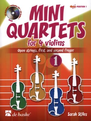 Stiles Mini Quartets Vol.1 for 4 Violins (Open Strings-First and Second Finger) (1.Pos.) (Score/Parts) (Bk-Cd)