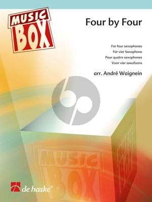 Waignein Four by Four 4 Saxophones (AATBar/SATBar) (Score/Parts)