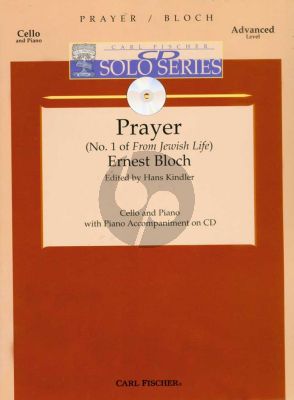 Bloch Prayer (Jewish Life No.1) Violoncello-Piano (Book with Audio Online)