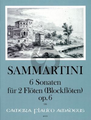 Sammartini 6 Sonatas Op. 6 2 Flöten [Oboes / Blockflöten] (Spielpartitur) (Bernhard Pauler)
