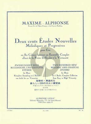 Alphonse 200 Etudes Nouvelles Melodiques Vol. 2 pour Cor (40 Etudes Faciles)