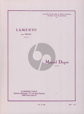 Dupre Lamento pour Orgue