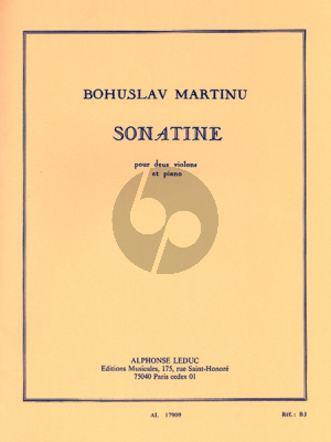 Martinu Sonatine 2 Violons-Piano