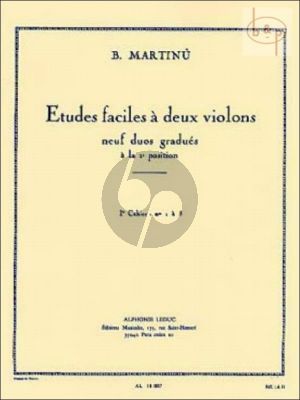 Martinu Etudes Faciles Vol. 1 2 Violons (No. 1 - 5)