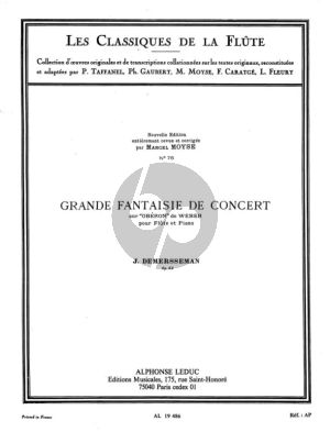 Demersseman Grande Fantaisie de Concert sur Oberon de Weber Op.52 pour Flute et Piano (edited by Marcel Moyse)