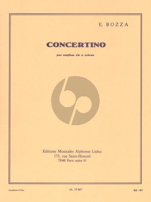 Bozza Concertino Alto Saxophone-Orchestra (piano red.)