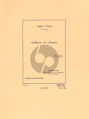 Bozza Andante et Scherzo 4 Saxophones (SATB) (Score/Parts)