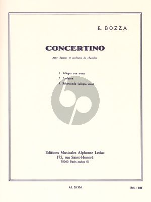 Bozza Concertino Op.49 Bassoon-Chamber Orchestra (piano red.)