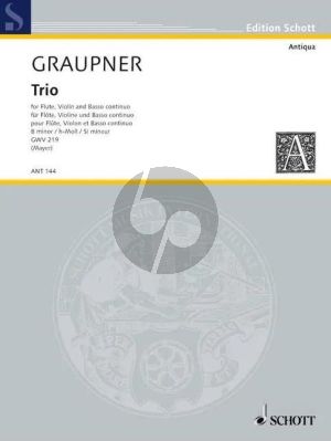 Graupner Trio B-minor GWV 219 Flute-Violin and Bc (Score/Parts) (edited by Vanessa Mayer)