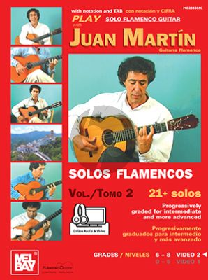 Martin Solos Flamenco Vol.2 for Guitar with TAB Book with Audio/Video Online (21 + Solos Progressively Graded for Intermediate and More Advanced Player)