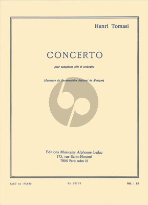 Tomasi Concerto Alto Sax.-Orchestre (piano reduction)