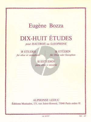Bozza 18 Etudes pour Hautbois (ou Saxophone)