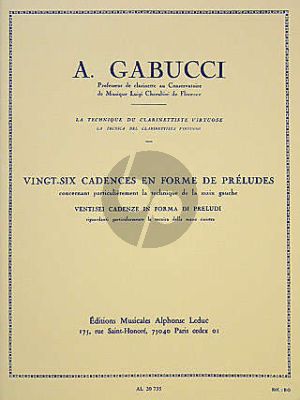 Gabucci 26 Cadensen en forme de Preludes pour Clarinette