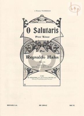 O Salutaris Tenor-Piano [Organ]