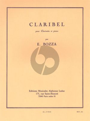 Bozza Claribel Clarinette et Piano
