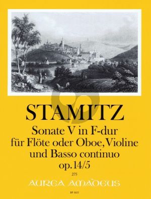 Stamitz 6 Triosonatas Op.14 No.5 F-major Flute [Oboe]- Vi.-Bc (Score/Parts) (Bernhard Pauler and Andreas Kohn)