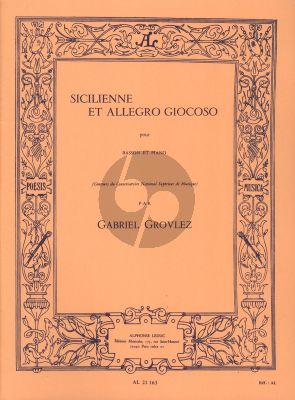 Grovlez Sicilienne et Allegro Giocoso pour Basson et Piano