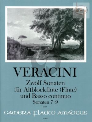 Veracini 12 Sonaten Vol.3 No. 7 - 9 Treble Recorder [Flute]-Bc (edited by Winfried Michel)