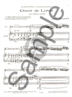 Jolivet Chant de Linos for Flute and Piano