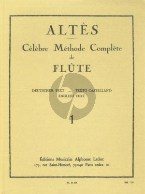 Altes Methode Complete Vol.1 Flute (Caratge) (textes francais- allemand-anglais-espagnol)