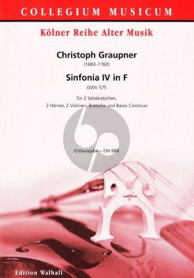 Graupner Sinfonia IV F-major GWV 575 2 Violas [Solo]- 2 Horns- 2 Vi.-Va.- Bc (Full Score) (edited by Andreas Kohn)
