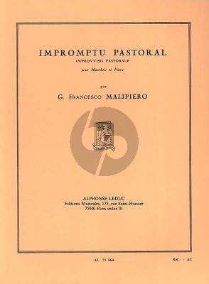 Malipiero Impromptu Pastorale pour Hautbois et Piano